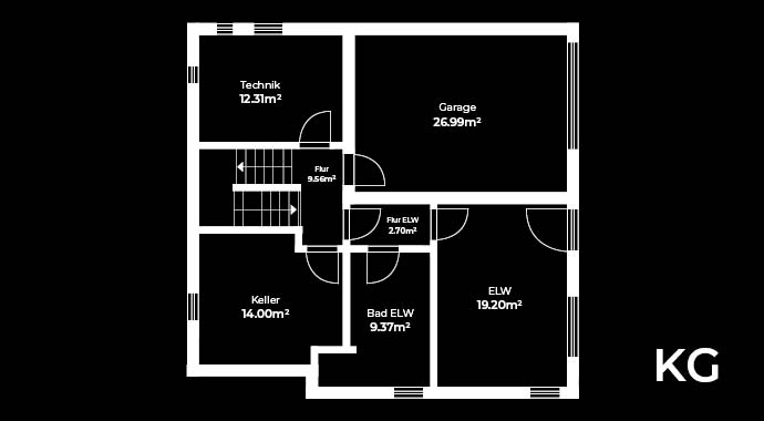 Grundriss Kellergeschoss Kaag von Fertighaus WEISS