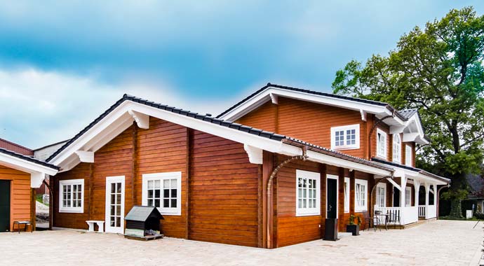 Außenansicht Haus Starke von Nordic-Haus Blockhäuser