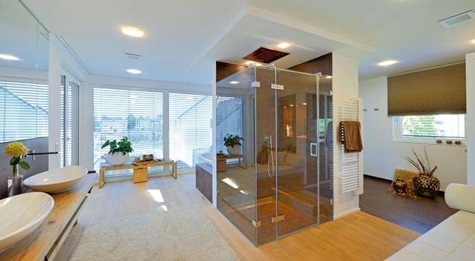 Gruber Naturholzhaus Haus Reichenbach Badezimmer