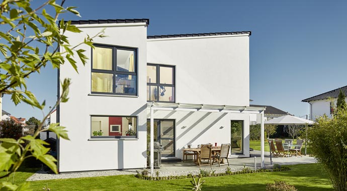 Luxhaus Pultdach Klassik 197 Außenansicht