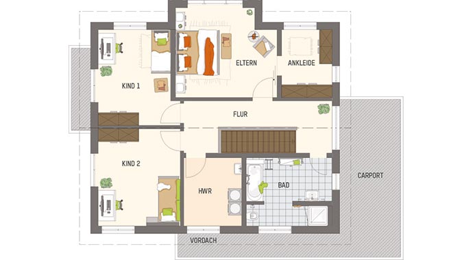 Grundriss Dachgeschoss SENTO 503 - Musterhaus Bad Vilbel von FingerHaus