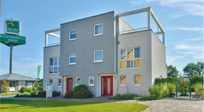 Helma Eigenheimbau Musterhaus Düsseldorf Außenansicht
