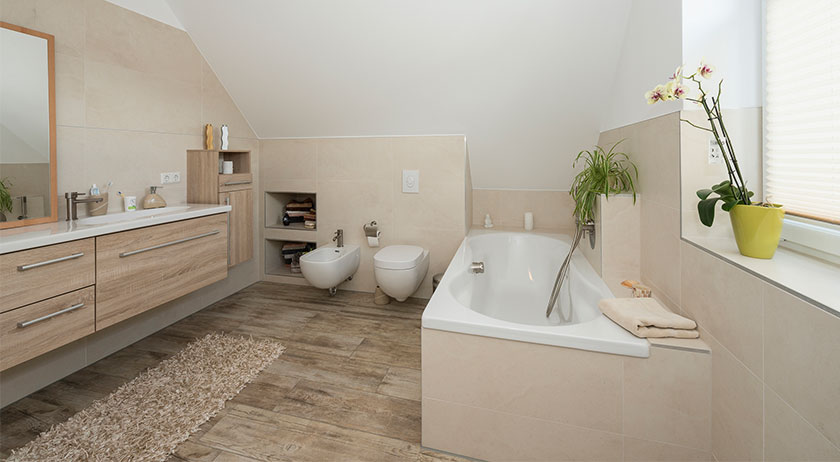 Roth-Massivhaus Friesenhaus Badezimmer