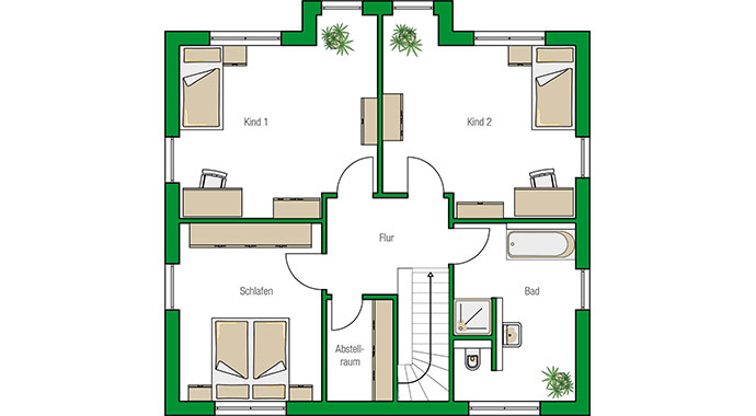 Grundriss Erdgeschoss Stadtvilla Verona von HELMA Eigenheimbau