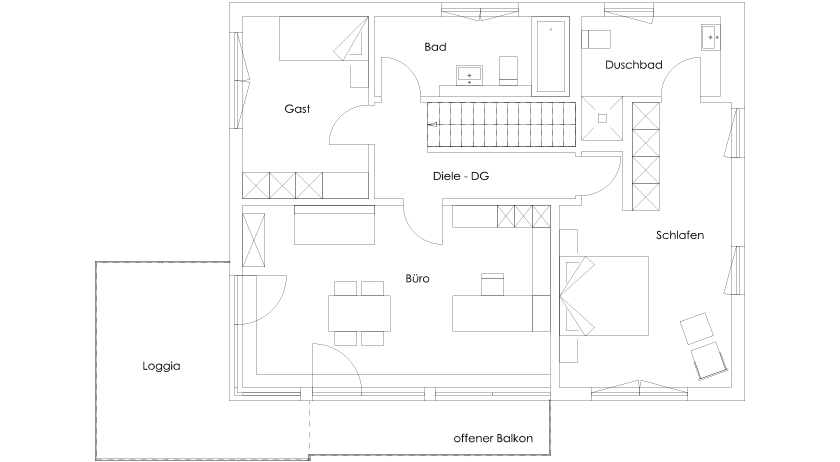 Regnauer Hausbau Haus Leingarten Grundriss Obergeschoss