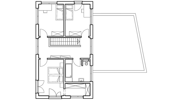 Haas Fertigbau Haas MH Bad Vilbel J 142 Grundriss Obergeschoss