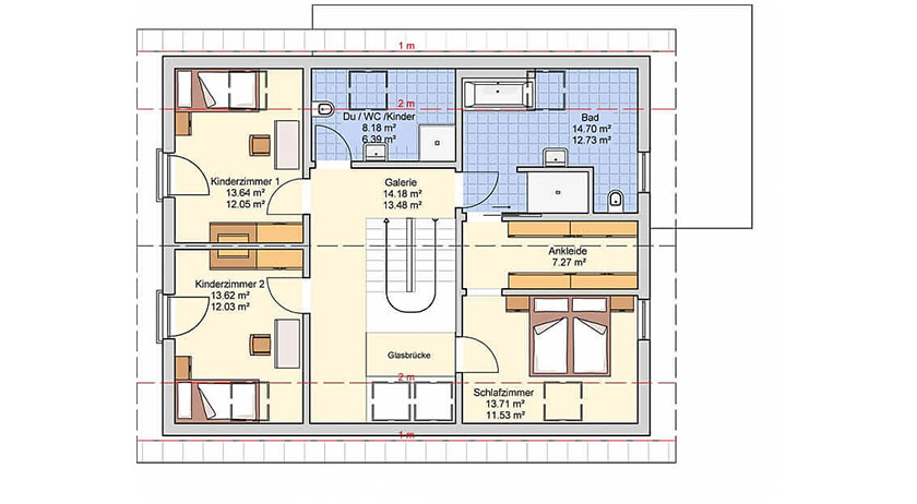 Fingerhut Haus Musterhaus Koblenz Grundriss Obergeschoss