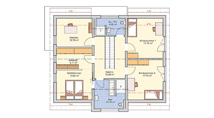 Grundriss Dachgeschoss Musterhaus Bad Vilbel von Fingerhut Haus