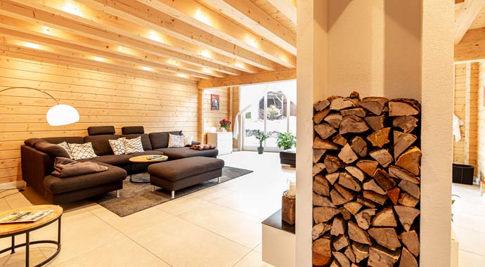 Wohnbereich Haus Starke von Nordic-Haus Blockhäuser