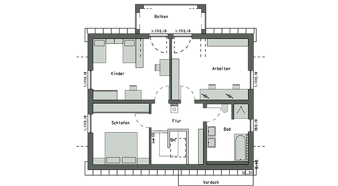 Grundriss Dachgeschoss Haus Stark von SchwörerHaus