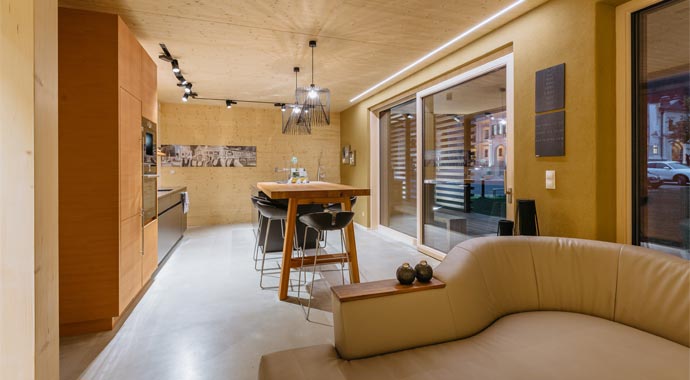 Essbereich Passivhaus Eisenstraße von Loxone