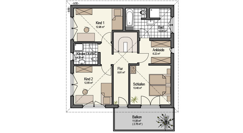 Keitel Haus Stadthaus 150 Grundriss Dachgeschoss