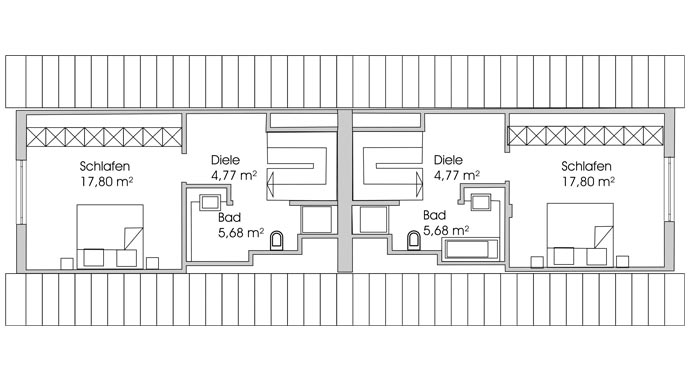 Fischerhaus Mehrfamilienhaus Cassia Z-173 Grundriss Dachgeschoss