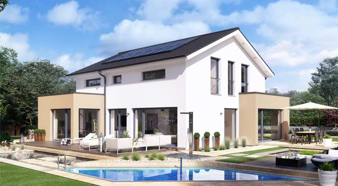 Außenansicht Musterhaus Leipzig von Bien-Zenker Außenansicht Musterhaus Leipzig von Bien-Zenker