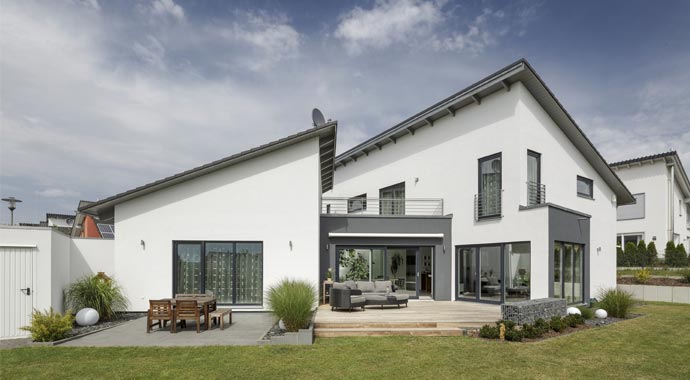 Luxhaus Pultdachhaus Klassik 233 Außenansicht