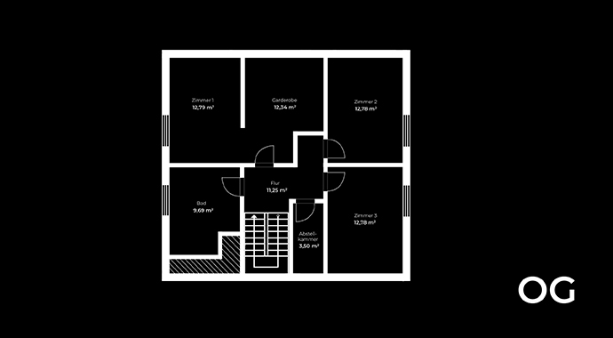 Grundriss Obergeschoss Family 155 V3 von Danwood Family
