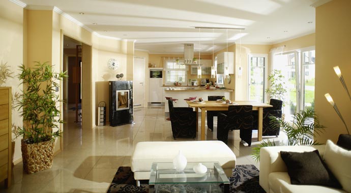 Rensch-Haus Musterhaus Barcelona Wohnbereich