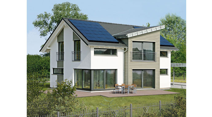 Fertighaus Weiss Musterhaus Erlangen Außenansicht