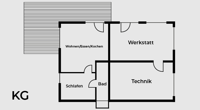 Grundriss Kellergeschoss Heimat 4.0 von Bau-Fritz