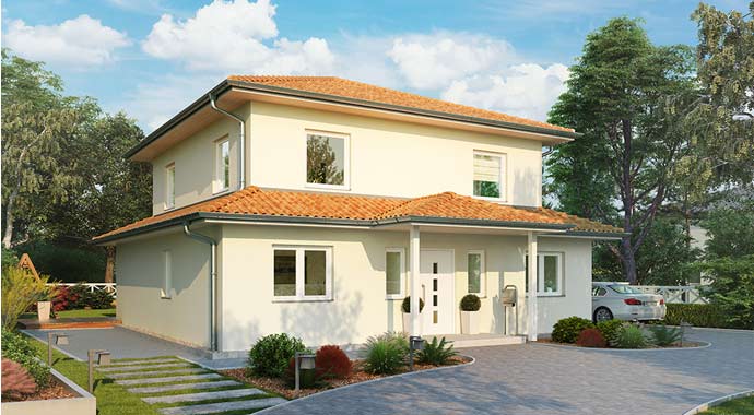 HELMA Eigenheimbau Stadtvilla Florenz Außenansicht