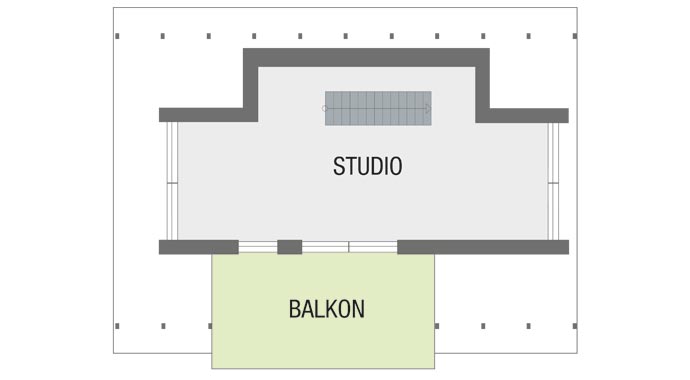 Grundriss Obergeschoss Passivhaus Eisenstraße von Loxone
