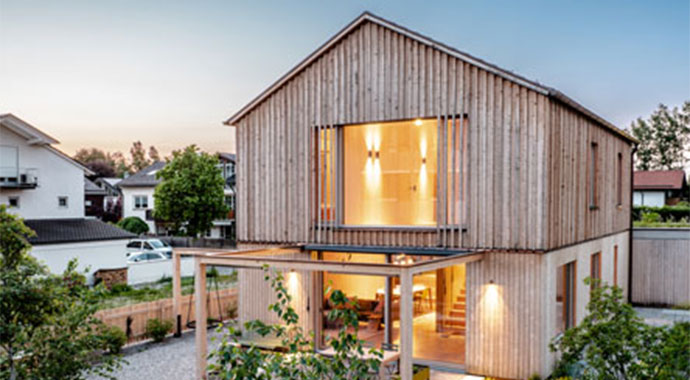 Außenansicht Einfamilienhaus Gehring von holzius