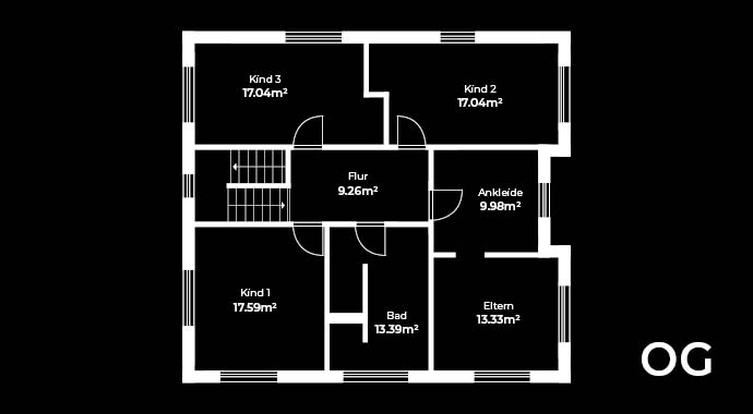 Grundriss Obergeschoss Kaag von Fertighaus WEISS