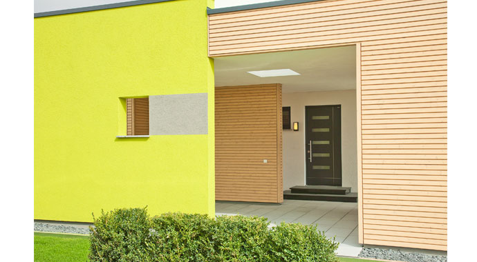 Musterhaus Brentano Außenansicht, Büdenbender Hausbau