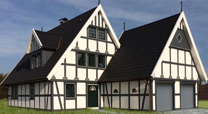 Deutsche Landhaus Klassiker Haus Gerden Außenansicht