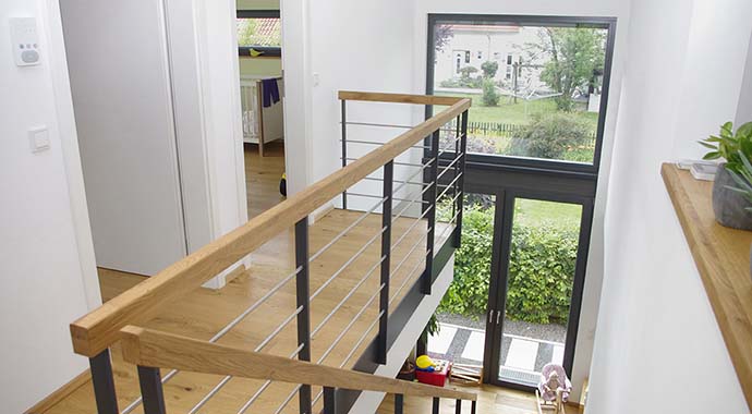 ZimmerMeisterHaus Musterhaus Jesingen Treppenhaus
