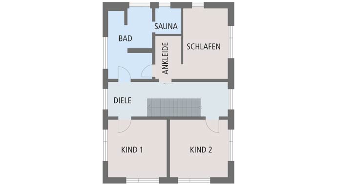 Grundriss Obergeschoss Haus Heidi von Regnauer Hausbau