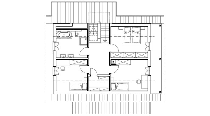 Haas Fertigbau Haas MH Falkenberg 160 Grundriss Obergeschoss