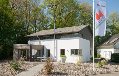 Außenansicht Musterhaus Bad Vilbel von Meisterstück-Haus
