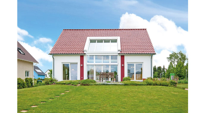 Helma Eigenheimbau Musterhaus in Leipzig Außenansicht 