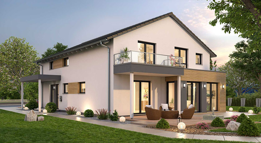 Ytong Bausatzhaus Zweifamilienhaus I 244 Außenansicht