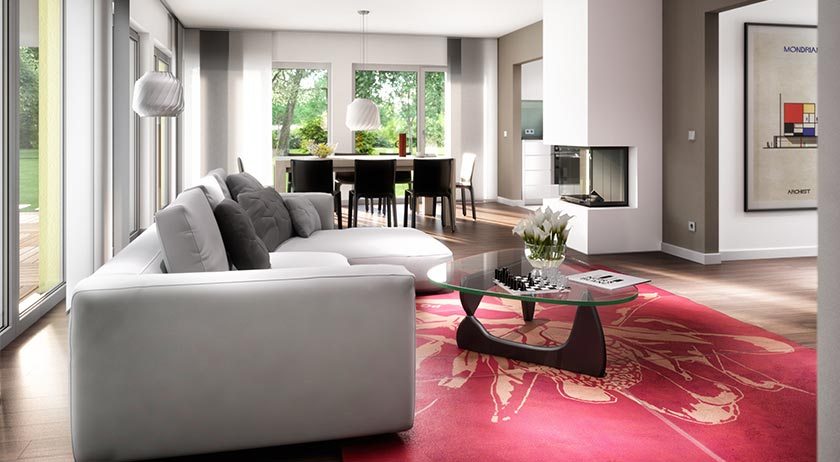 Bien-Zenker Zweifamilienhaus Celebration 282 V7 Wohnbereich