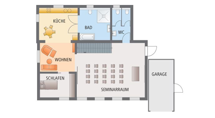 Grundriss Erdgeschoss SchwörerHaus LebensPhasenHaus