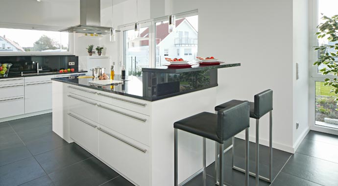Fertighaus Weiss Musterhaus Plusenergiehaus Style Küche