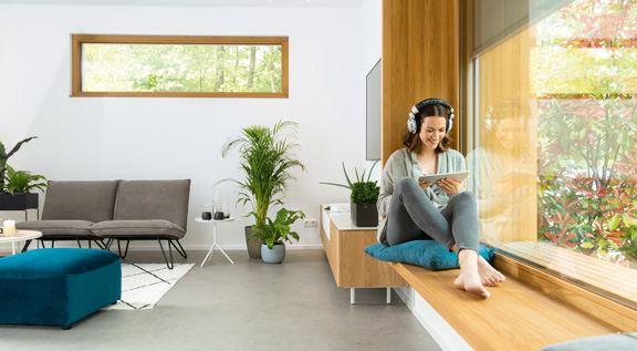 WeberHaus Ausstellungshaus Rheinau-Linx Sunshine Wohnzimmer