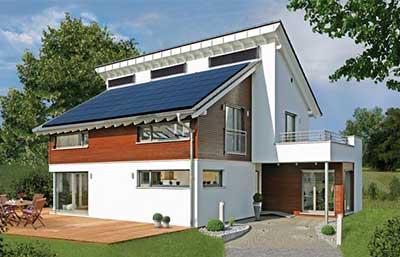 Fertighaus Weiss Musterhaus Fellbach Emotion Außenansicht