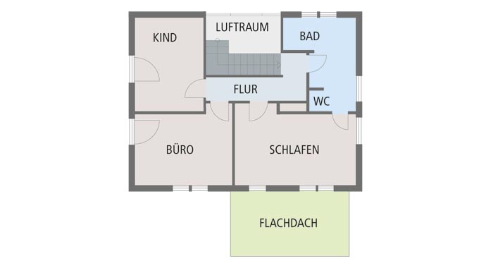 Grundriss Obergeschoss Musterhaus Günzburg von Lehner-Haus