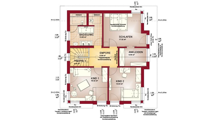 Bien-Zenker Einfamilienhaus Concept-M 152 Pfullingen Grundriss Obergeschoss