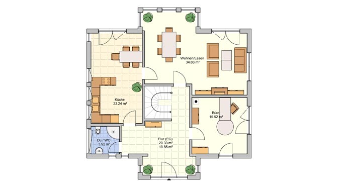 Fingerhut Haus Altes Musterhaus Bad Vilbel L 120.20 Grundriss Erdgeschoss