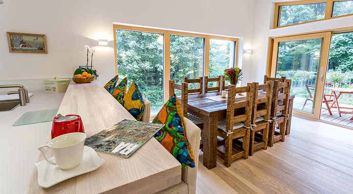 Gruber NaturHolzHaus Passivhaus England Essbereich