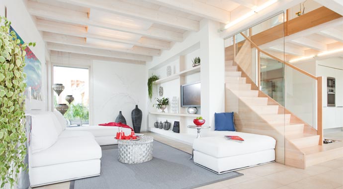 Griffner Fertighaus Musterhaus Linz Classic Wohnbereich