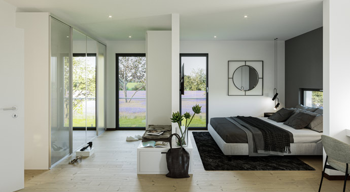 Schlafzimmer Musterhaus CONCEPT-M Erlangen von Bien-Zenker