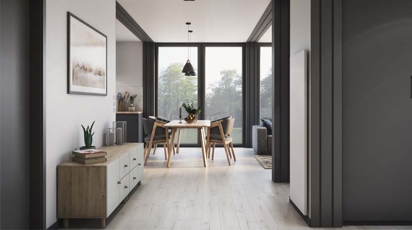 Eingang zum Bungalow NEXT 80 W