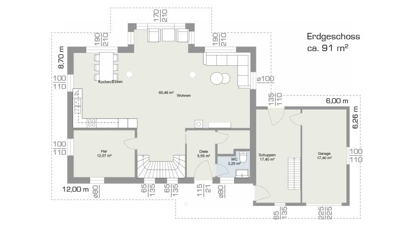 LéonWood Haus Feodora Grundriss Erdgeschoss