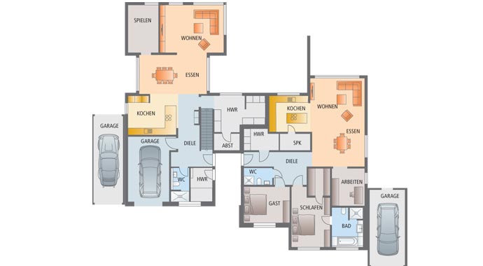 Meisterstück-Haus Generationenhaus Grundriss Erdgeschoss