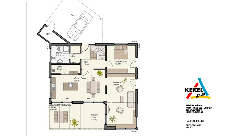 Grundriss EG Keitel-Haus Musterhaus Brettheim